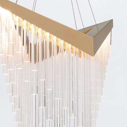Eurofase Vivien Integrated LED Matte Gold Glass Chandelier