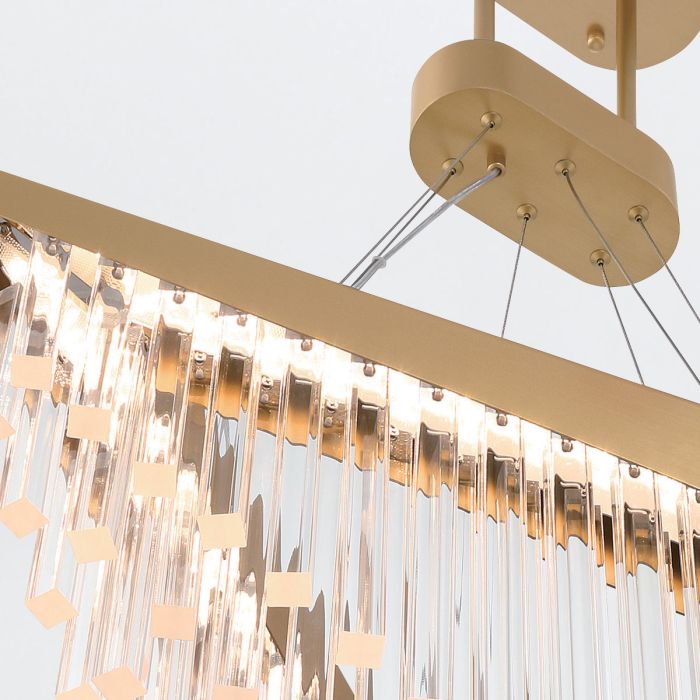 Eurofase Vivien Integrated LED Matte Gold Glass Chandelier