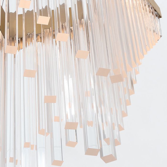 Eurofase Vivien Integrated LED Matte Gold Glass Chandelier