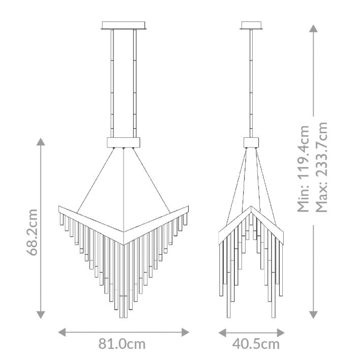 Eurofase Vivien Integrated LED Matte Gold Glass Chandelier