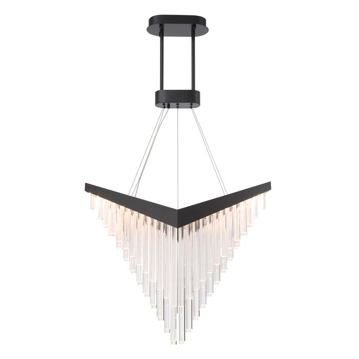 Eurofase Vivien Integrated LED Matte Black Glass Chandelier