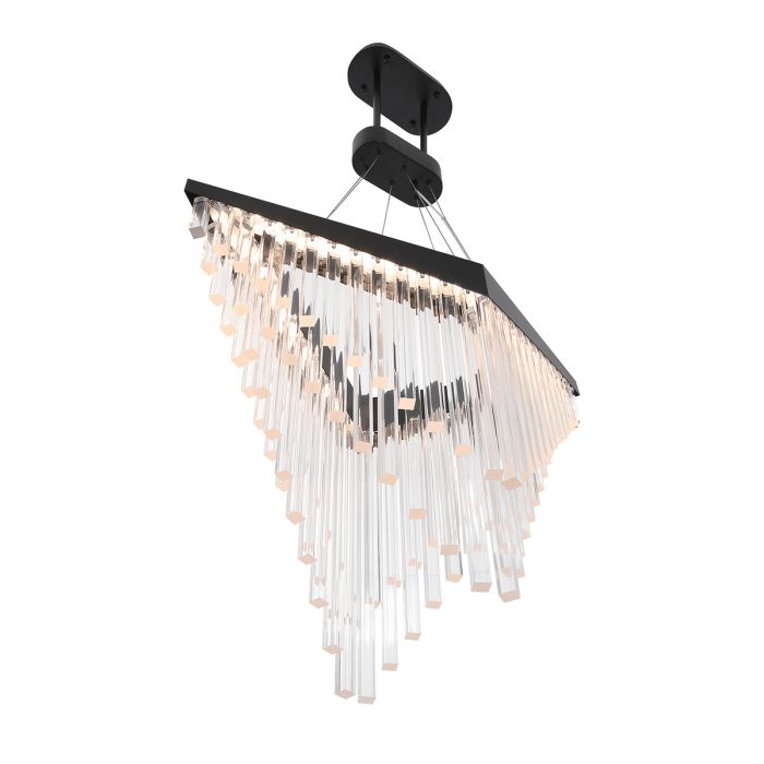 Eurofase Vivien Integrated LED Matte Black Glass Chandelier