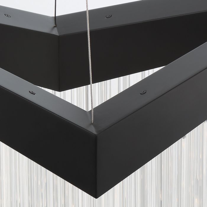Eurofase Vivien Integrated LED Matte Black Glass Chandelier