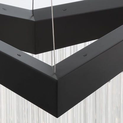Eurofase Vivien Integrated LED Matte Black Glass Chandelier