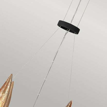 Hinkley Willow 18-Light Carbon Black with Deluxe Gold Ring Chandelier