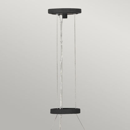 Hinkley Willow 6-Light Carbon Black with Deluxe Gold Ring Chandelier