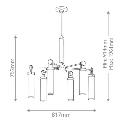 Alora Wynwood 6-Light Urban Bronze Modern Chandelier