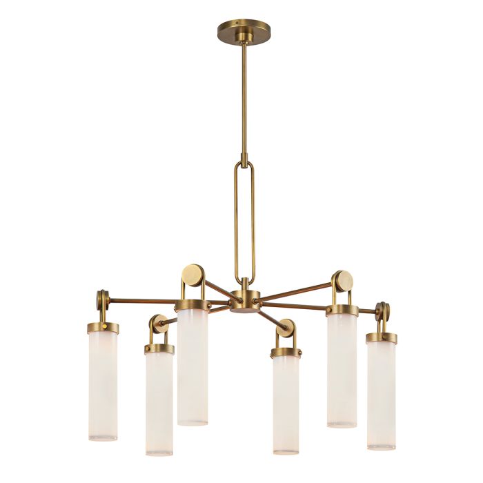 Alora Wynwood 6-Light Vintage Brass Modern Chandelier