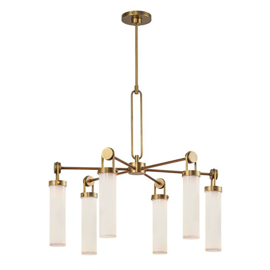Alora Wynwood 6-Light Vintage Brass Modern Chandelier
