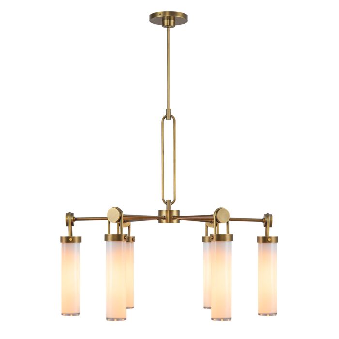 Alora Wynwood 6-Light Vintage Brass Modern Chandelier