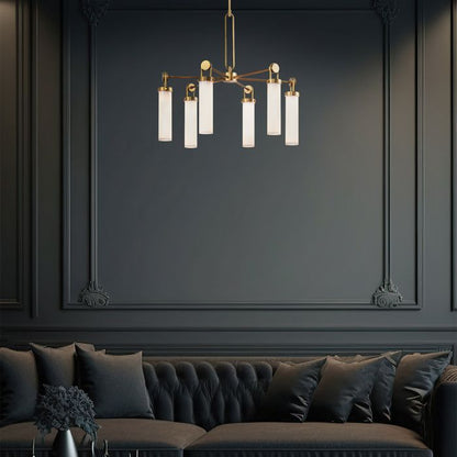Alora Wynwood 6-Light Vintage Brass Modern Chandelier