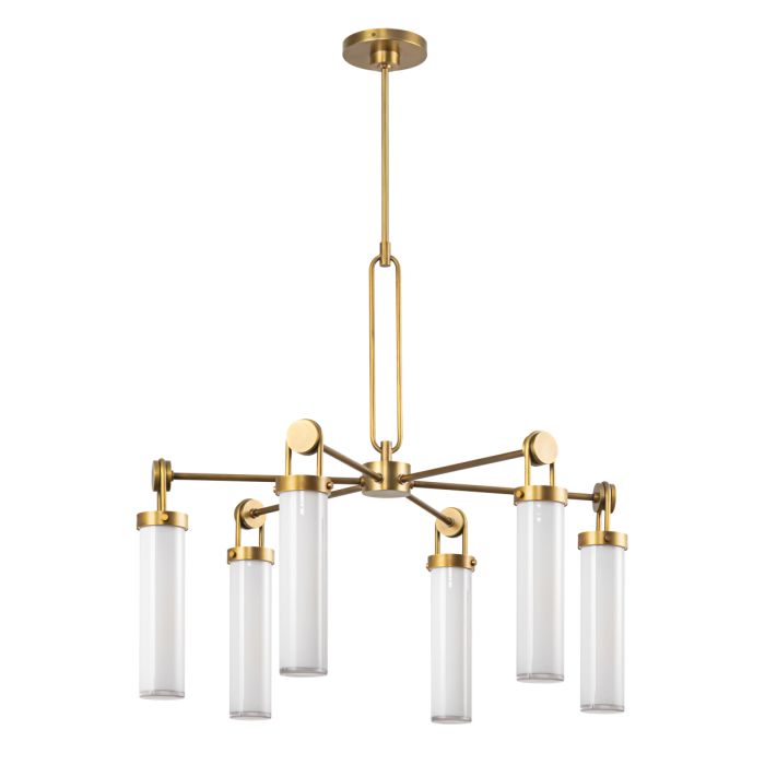 Alora Wynwood 6-Light Vintage Brass Modern Chandelier