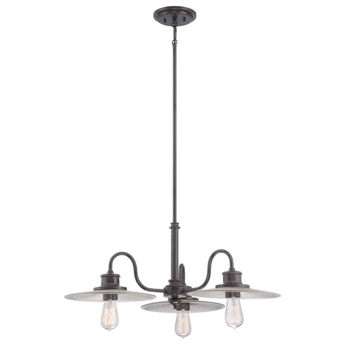 Quoizel Admiral 3-Light Imperial Bronze Industrial Chandelier