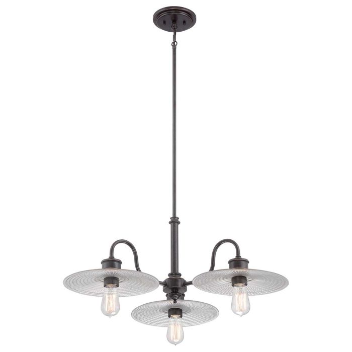 Quoizel Admiral 3-Light Imperial Bronze Industrial Chandelier