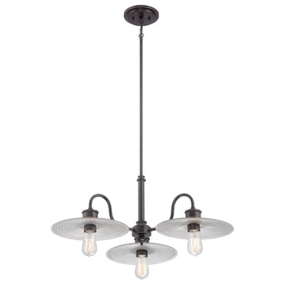 Quoizel Admiral 3-Light Imperial Bronze Industrial Chandelier