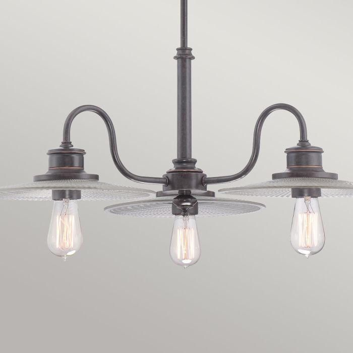 Quoizel Admiral 3-Light Imperial Bronze Industrial Chandelier