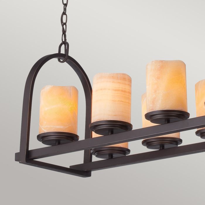 Quoizel Aldora 8-Light Palladian Bronze Onyx Island Chandelier