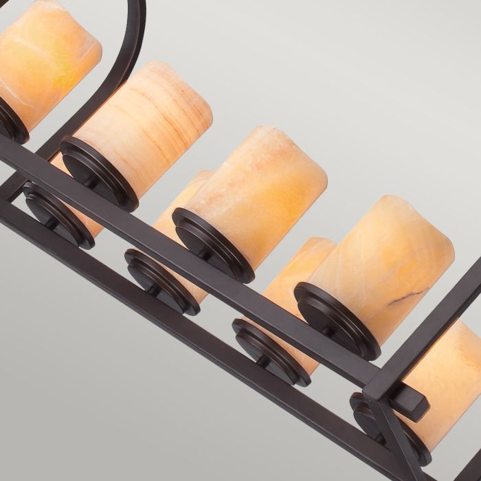 Quoizel Aldora 8-Light Palladian Bronze Onyx Island Chandelier