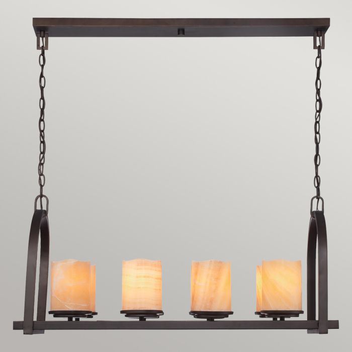 Quoizel Aldora 8-Light Palladian Bronze Onyx Island Chandelier