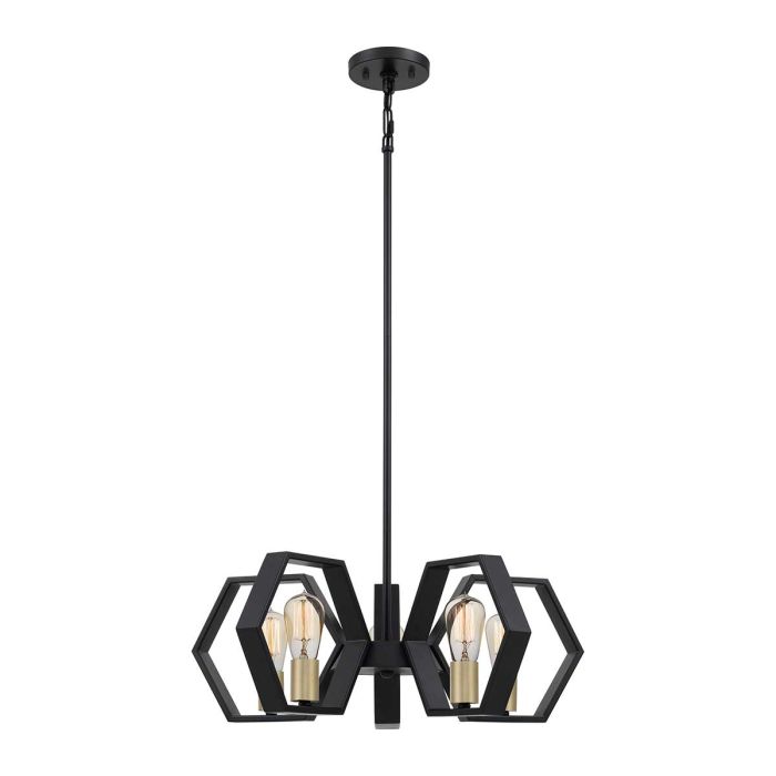 Quoizel Bismarck 5-Light Earth Black Steel Modern Chandelier