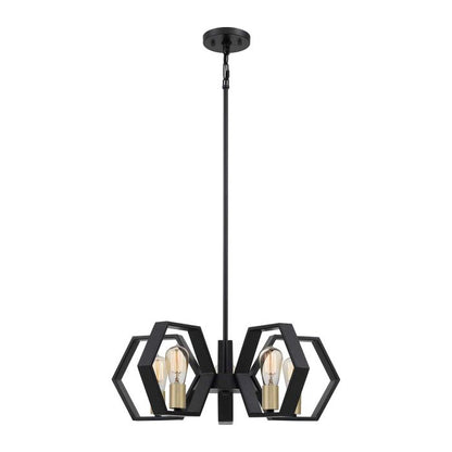 Quoizel Bismarck 5-Light Earth Black Steel Modern Chandelier
