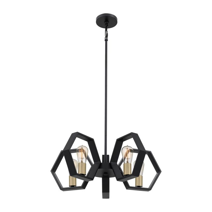 Quoizel Bismarck 5-Light Earth Black Steel Modern Chandelier