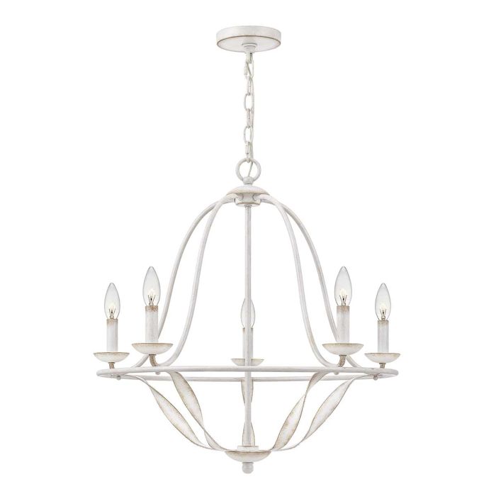 Quoizel Bradbury 5-Light Antique White Candle Chandelier