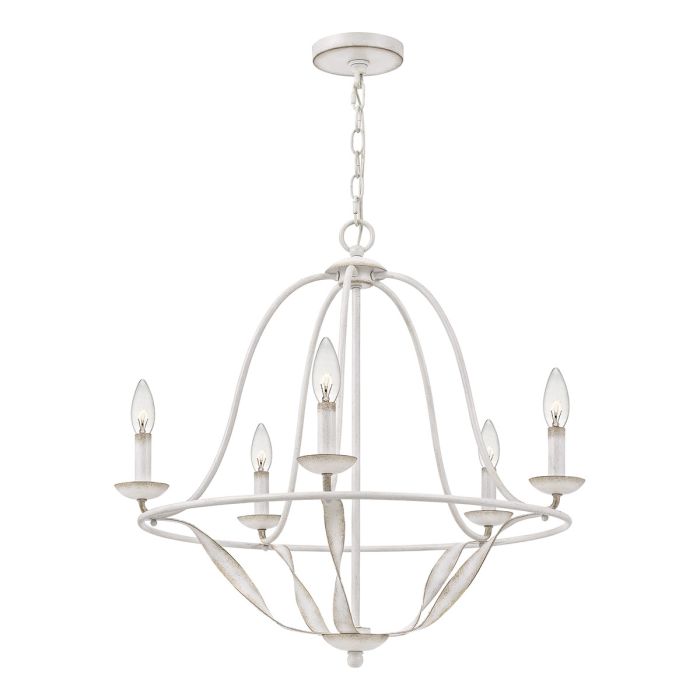 Quoizel Bradbury 5-Light Antique White Candle Chandelier