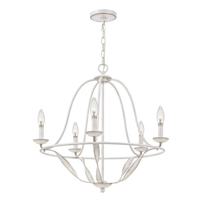 Quoizel Bradbury 5-Light Antique White Candle Chandelier