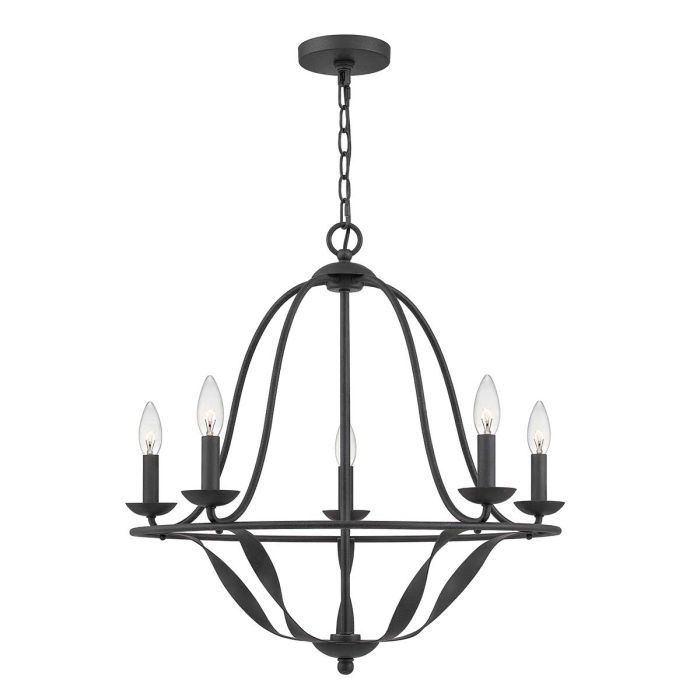 Quoizel Bradbury 5-Light Grey Ash Candle Chandelier