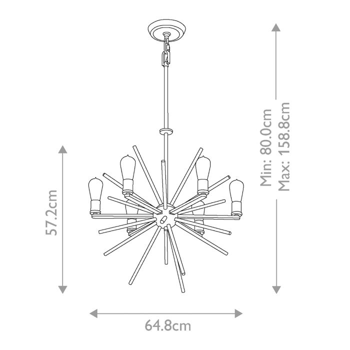 Quoizel Carnegie 6-Light Imperial Silver Sputnik Chandelier
