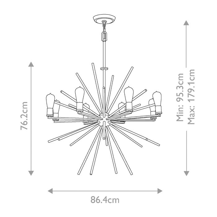 Quoizel Carnegie 8-Light Imperial Silver Sputnik Chandelier