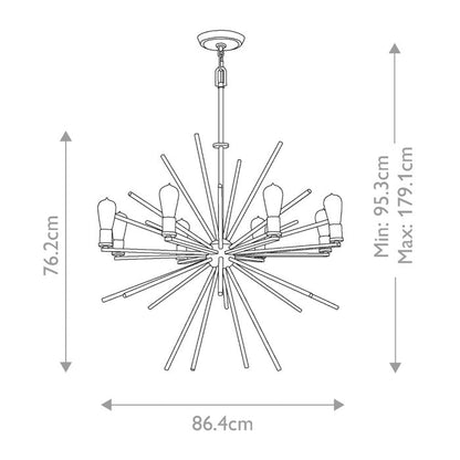 Quoizel Carnegie 8-Light Imperial Silver Sputnik Chandelier