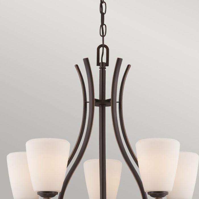 Quoizel Chantilly 5-Light Palladian Bronze Glass Chandelier
