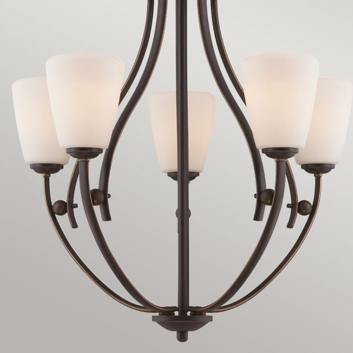 Quoizel Chantilly 5-Light Palladian Bronze Glass Chandelier