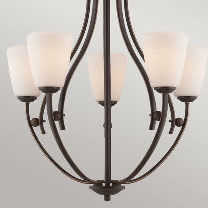 Quoizel Chantilly 5-Light Palladian Bronze Glass Chandelier