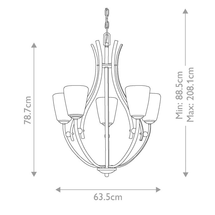 Quoizel Chantilly 5-Light Palladian Bronze Glass Chandelier