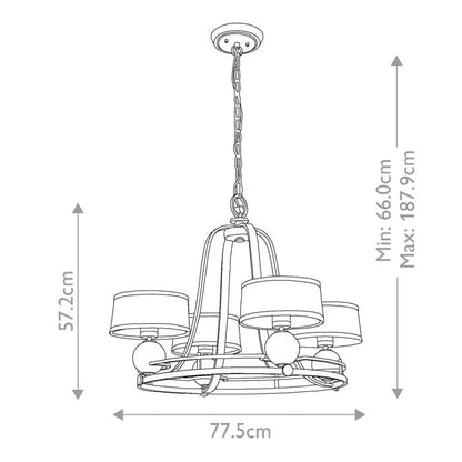 Quoizel Gotham 4-Light Brushed Brass Modern Chandelier