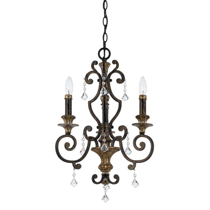 Quoizel Marquette 3-Light Heirloom Crystal Candle Chandelier