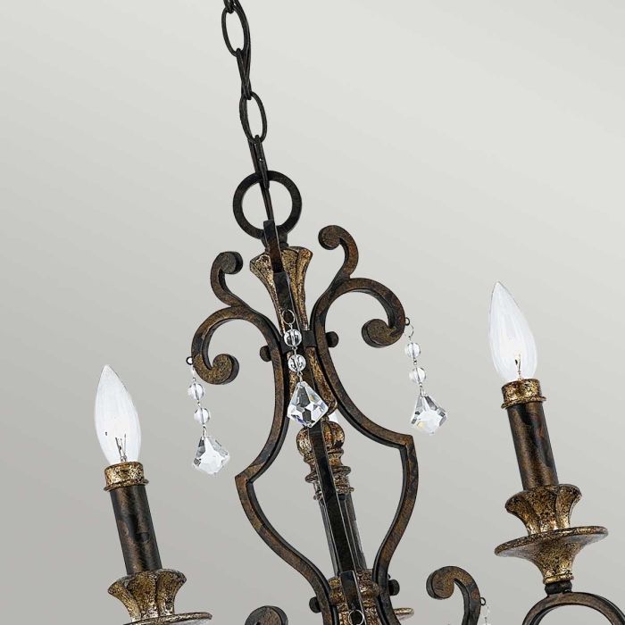 Quoizel Marquette 3-Light Heirloom Crystal Candle Chandelier