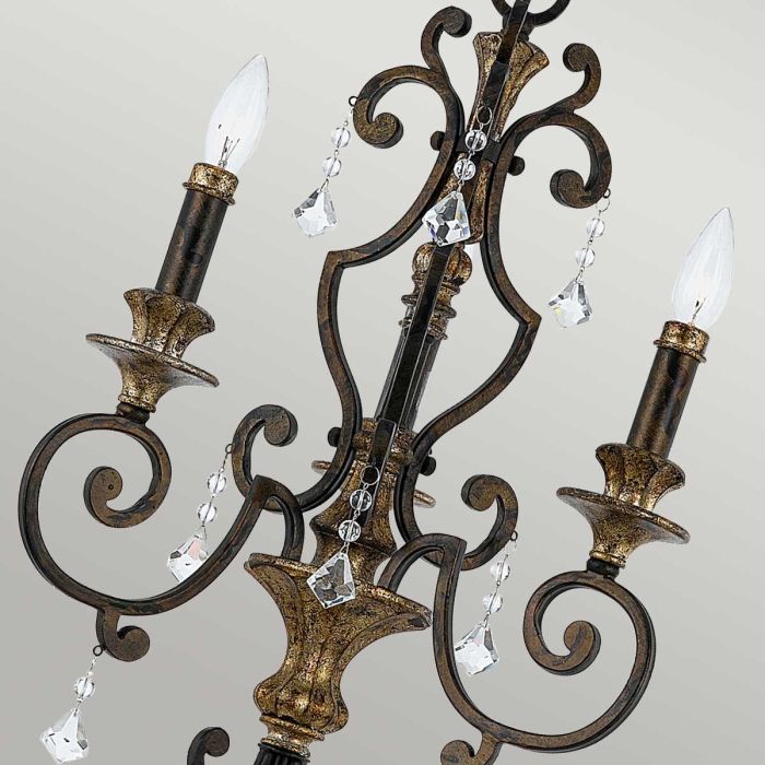 Quoizel Marquette 3-Light Heirloom Crystal Candle Chandelier