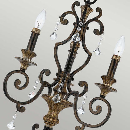 Quoizel Marquette 3-Light Heirloom Crystal Candle Chandelier