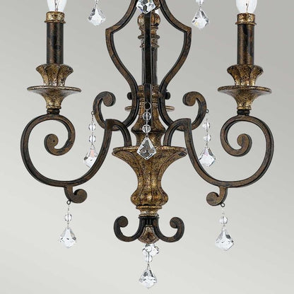 Quoizel Marquette 3-Light Heirloom Crystal Candle Chandelier