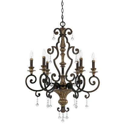 Quoizel Marquette 6-Light Heirloom Crystal Candle Chandelier