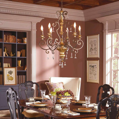 Quoizel Marquette 6-Light Heirloom Crystal Candle Chandelier
