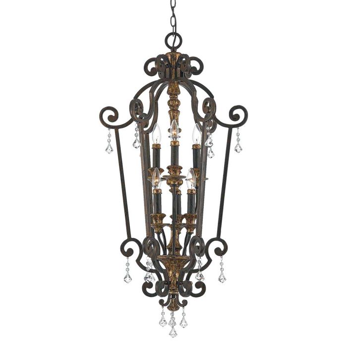 Quoizel Marquette 6-Light Heirloom Crystal Lantern Chandelier