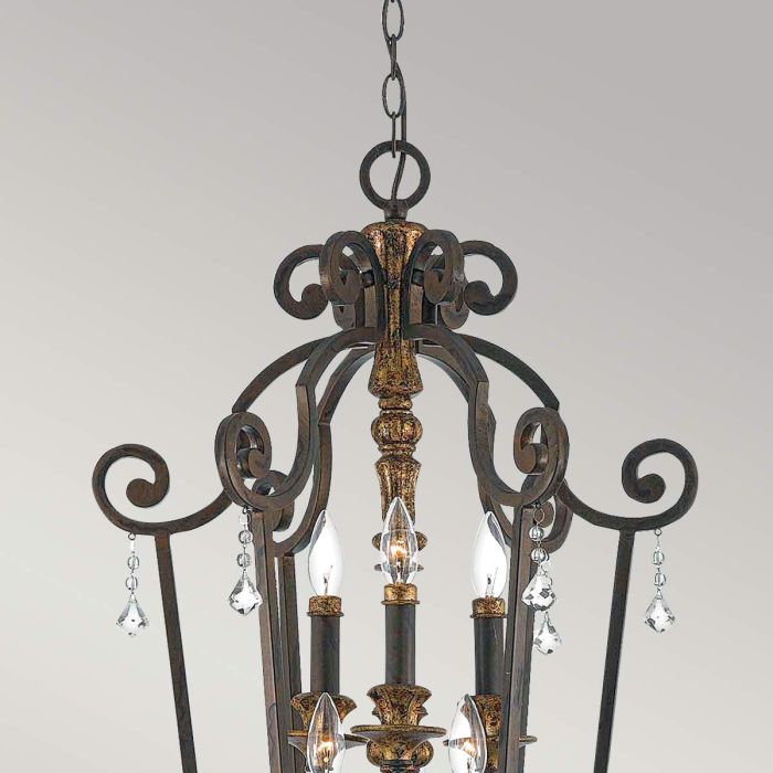 Quoizel Marquette 6-Light Heirloom Crystal Lantern Chandelier