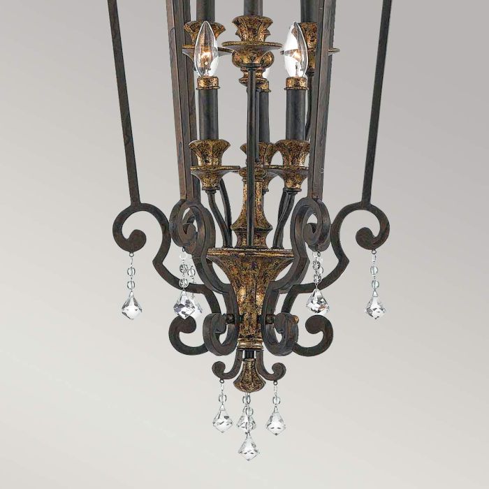 Quoizel Marquette 6-Light Heirloom Crystal Lantern Chandelier