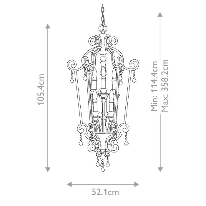Quoizel Marquette 6-Light Heirloom Crystal Lantern Chandelier