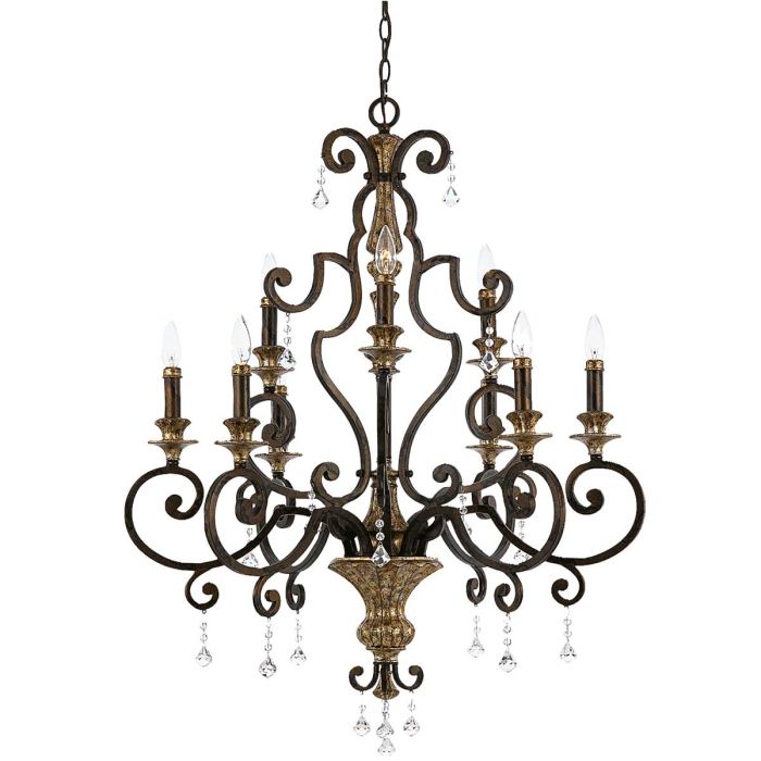 Quoizel Marquette 9-Light Heirloom Crystal Candle Chandelier